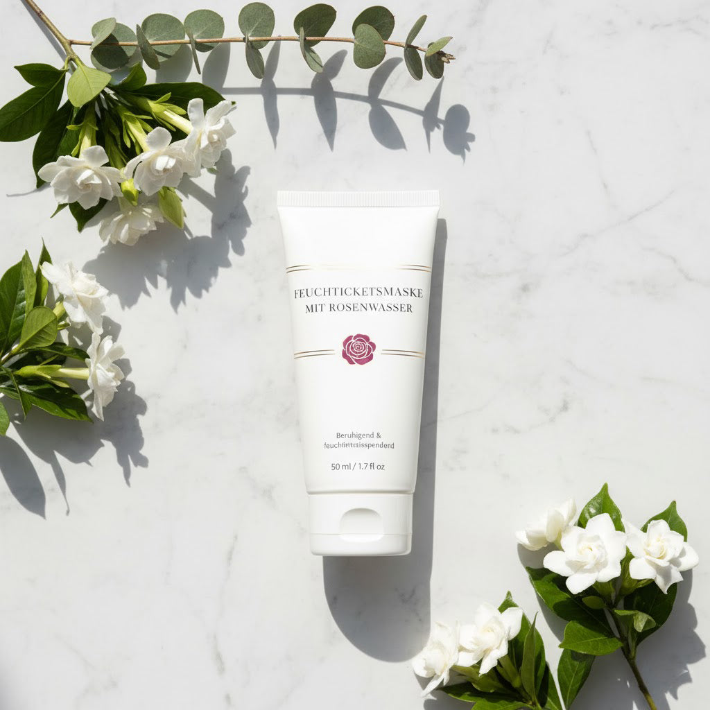 Feuchtigkeitsmaske mit Rosenwasser